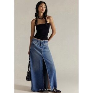 We The Free Denim Blue Maxi Skirt